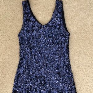 FULL SEQUIN Sparkle Shift Dress Womens Large sexy sleeveless elegant party